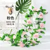Enredadera de Flores Artificiales de Rosa Zarcillo Colgante de Pared Enroscada Cubierta Decorativa para Tubería de Agua de Aire Acondicionado Sala de Estar Techo Planta de Plástico