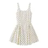 00HL-4060 Vestido Camisola de Lunares Blancos 2026 Nuevo de Verano Moda Francesa Sin Mangas de Corte A Corto