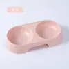 Tazón de comida doble integrado de plástico para perros pequeños, tazón para mascotas, tazón de comida para gatos, tazón de agua, tazón de comida para perros, tazón para gatos para perros y gatos pequeños