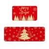 Alfombrillas de Navidad transfronterizas, lavables y fáciles de limpiar, absorbentes y antideslizantes, juego de alfombrillas de cocina de terciopelo de cristal