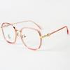 Gafas pequeñas redondas artísticas de estilo coreano con montura retro que favorecen el rostro, borde liso brillante, ultraligeras y cómodas, gafas lisas anti luz azul
