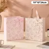 Sacolas de presente texturizadas com padrão de losangos, grandes, médias, pequenas, sacolas de papel geométricas requintadas e modernas, sacolas de presente, sacolas de embalagem