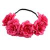 Faixa de Cabeça para Festa de Halloween Europeia e Americana Guirlanda de Veludo Diamante Rosa Adorno de Cabeça Flor Artificial Faixa Elástica para Mulheres