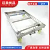 Carrito de tortuga de acero inoxidable engrosado, Carrito caja volquete con barra de tiro, Carrito plano redondo, Carrito de empuje logístico plegable