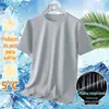 Camiseta de Proteção Solar Manga Curta Transfronteiriça Masculina Verão Fina Secagem Rápida Malha Esportiva Fitness Meia-Manga Casual Elástica t