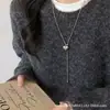 Colar Longo de Suéter com Pedra Olho de Tigre Melad Inspirado em Design para Mulheres 2025 Novo Colar de Luxo Leve de Alta Qualidade Acessório Decorativo