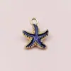 Estilo coreano diy gota de aceite estrella de mar vieira joyería aleación accesorios pendientes llavero colgante simulación pequeño colgante transfronterizo