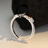 Estilo coreano simples S925 Sterling Silver Diamond Cross Ring Anel de dedo de estrela dividida de cor aberta feminina