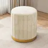 Banquinho Minimalista de Luxo Leve para Sala de Estar, Quarto, Maquiagem, Casa, Novo 2025, Banquinho Redondo de Madeira Maciça, Cadeira Giratória de Maquiagem em Couro Genuíno