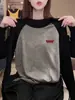 Camiseta de manga larga de algodón puro, corte regular, para mujer, una capa base versátil para el otoño de 2026, con un diseño de manga raglán, a la moda y casual estilo coreano, adecuada para usar como capa exterior