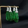 Nuevo Modelo 2025 Pendientes de Estilo Chino con Perlas Verdes y Borlas, Mismo Estilo que Liu Yifei, Estilo Nacional, Lujo Ligero, Nicho, Pendientes de Gama Alta