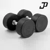 Halteres redondos com cabeça preta revestida, ferro fundido maciço, peso fixo para yoga, fitness em casa, venda direta de fábrica, somente atacado