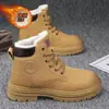Botas Martin para Homens, Cano Alto, Forradas com Lã, Botas de Trabalho Quentes de Inverno, Botas Curtas Estilo Britânico, Botas Impermeáveis Estilo Coreano, Calçados Masculinos da Moda