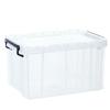 Caja Grande de Plástico para Artículos Sanitarios Caja de Almacenamiento Transparente Rectangular de Ángulo Recto con Tapa Caja de Rotación Logística Caja de Viaje para Vajilla
