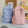 Mochila estilo coreano para estudiante universitaria, linda bordada, gran capacidad, para computadora, ligera, para estudiante de secundaria, mochila de viaje