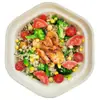 Caixa de embalagem hexagonal descartável de polpa de papel, tigela hexagonal de papel para salada para viagem, caixa de salada, lancheira, tigela hexagonal de papel redonda para alimentos leves