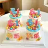 Decoraciones para Pastel del Día del Niño 61 Feliz Dopamina Acrílico Toppers Coloridos Caramelo Frijoles de Chocolate Decoraciones