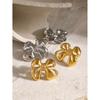Pendientes de lazo de acero inoxidable en oro de 18 quilates para mujer, de moda, con temperamento, sencillos, ligeros, de lujo, con diseño de nicho, collar de acero de titanio.