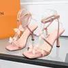 Sandalias de Moda de Venta Caliente Verano 2025 para Mujer, Tacones Altos de Suela Suave, Sandalias Abiertas Estilo Verano Dulce y Picante Estilo Hada