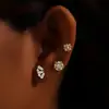Europa y Estados Unidos transfronterizos nuevos pendientes de fondo plano de punción exquisitos de circón moda personalidad abanico pendientes de borla joyería para el lóbulo de la oreja