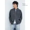 Nueva colección otoño/invierno 2024: Suéter de punto casual y de corte relajado, estilo retro americano, de cuello en V, prenda exterior de color liso para hombre