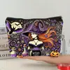 Transfronterizo Temu Amazon Calabaza Oscura de Halloween Bruja Bolsa de Maquillaje de Gran Capacidad Almacenamiento Neceser Bolso de Mano