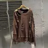 Tricô Rasgado Tomara que Caia Novo Outono 2026 para Mulheres Nicho Vintage Bainha com Franjas Suéter Solto com Corrente