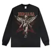 Moletom com estampa de anjo punk NIRVANA transfronteiriço, camiseta de algodão oversized de manga curta estilo retrô americano high-street