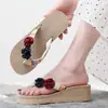 Chanclas de flores DIY para mujer, ropa de exterior de verano, estilo Ins, para ocio, viajes, cuña, plataforma, playa, sandalias de EVA
