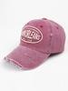 Gorra Americana Estilo Vintage Lavada con Agujero Roto y Letra Bordada para Mujer, Verano, Parte Superior Suave, Casual, Combinable con Todo, Gorra de Béisbol para Hombre