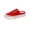 Zapatillas de Lona Estilizadas de Suela Gruesa sin Cordones para Estudiantes, Versátiles Zapatillas sin Cordones con Suelas Suaves y Diseño de Punta Cerrada