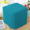 Funda Elástica para Asiento de Taburete Hogareño Redondo Cubierta de Cuero para Taburete de Apoyo Felpa Todo Incluido Tela Europea Cuadrada Funda para Cojín de Taburete de Sofá para Sentarse en Cuclillas Estilo Nuevo