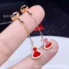 Collar de Calabaza Roja Kirin para Mujer, Chapado en Oro Rosa de 18 Quilates, Año de la Serpiente, Ágata de Fortuna y Prosperidad, Pulsera de Nácar Blanco, Pendientes, Lujo Ligero