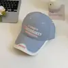 Gorra de béisbol de estilo coreano, color block ins, fresca, bordada con letras, para mujer, visera ancha, moderna y casual, hace que la cara se vea más pequeña