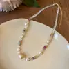 Pulseira Balde dos Desejos de Pedra Natural, Pulseira Elegante e Fashion com Pérolas de Água Doce, Cristais Coloridos Artificiais e Contas Dopamina para Mulheres