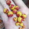 Atacado novo minério cinábrio realgar cristal cinábrio duas cores contas redondas cristal realgar cinábrio contas soltas joias faça você mesmo