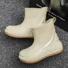 Botas de Lluvia de Moda Transfronterizas para Hombre, Caña Corta, Suela Suave, Zapatos Impermeables para Pesca al Aire Libre, Zapatos de Goma Antideslizantes para Cocina, Zapatos para Lavado de Autos