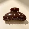 Presilhas de Cabelo Acrílicas Atacado Yiwu com Listras e Bolinhas, Acessórios de Cabelo com Toque de Luxo, Presilhas de Tubarão, Populares no Japão e na Coreia