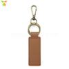 Llavero de cuero sencillo para hombre y mujer, accesorio con colgante de llave láser, llavero de moda, llavero de metal de PU