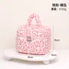 Bolsa de maquiagem estampada de leopardo, doce e fofa, grande capacidade, portátil, bolsa de armazenamento com divisórias, bolsa de mão de viagem fashion