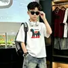 Roupa de Verão para Meninos 2026 Nova Moda Estilosa Roupas Infantis Shorts Frescos e Camiseta de Manga Curta Moda de Verão para Meninos