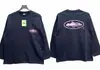 Camisetas Casuales Sueltas de Manga Larga Raglán con Bloques de Color Estampado de Letras Alcatraz para Hombre y Mujer Marca de Moda al por Mayor Transfronteriza
