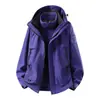 Chaqueta 3 en 1 para hombre y mujer, con capucha, cortavientos, impermeable, cálida, con forro polar desmontable, adecuada para montañismo, admite impresión