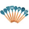 Nuevo Producto Transfronterizo Utensilios de Cocina de Silicona con Mango de Madera Multicolor Individual a Granel Espátula Antiadherente Set de Utensilios de Cocina Set de Once Piezas