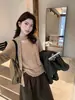 Blusa Texturizada com Babados e Gola Redonda de Manga Longa Estilo Coreano Cor Verde Limão Outono para Mulheres 11285 (com cinto)