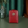 Envelope Vermelho Mini Boca Retrô com Espelho Bolsa de Maquiagem Portátil para Viagem Estojo de Maquiagem de Bordo Capa Protetora