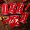 Sobres Rojos de Año Nuevo 2025, Paquetes Rojos Mate Estampados en Oro para Bodas, Paquetes de Felicitación de Año Nuevo, Sobres Rojos para Bodas con Diseño Plano para Billetes de Cien Yuan