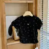 Camiseta de Manga Corta con Lazo Estilo Nuevo 2026 para Niñas, Ropa de Verano para Niños, Dulce Top de Cuello Redondo para Niñas Pequeñas