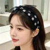 Diadema floral a cuadros estilo coreano, pasador de pelo de lazo retro para mujer, accesorio para el cabello antideslizante, pasador de pelo trenzado, accesorio para el cabello versátil para el día a día
