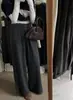 Pantalones casuales de punto de tiro alto con cordón, cómodos y versátiles para el día a día, nueva colección otoño/invierno 2026, pantalones largos holgados de pierna ancha para mujer